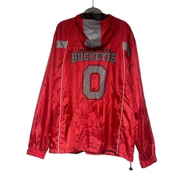 Ohio State Buckeyes Official Team Shop Graphic Red Windbreaker Jacket Mens 2XL